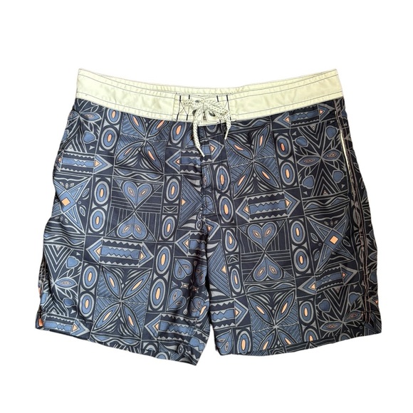 Reyn Spooner Hawaiian Swim Board Shorts Geometric Print Size 38 - Picture 1 of 14
